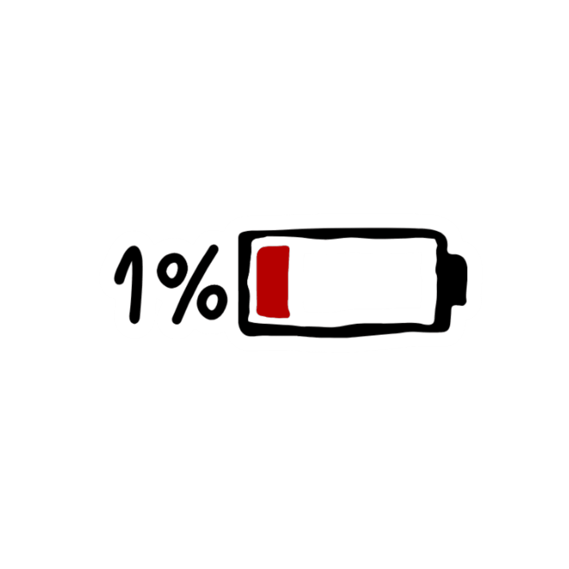 1% battery Sticker